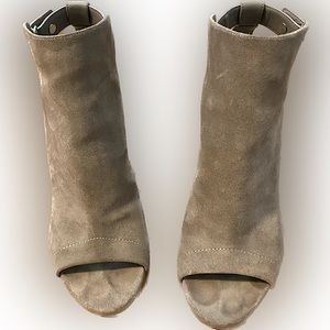 Vince addie peep toe suede shoe